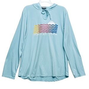 Artisans Pullover Blue Hoodie “Flathead Lake Montana” Women’s Shirt Sz XL